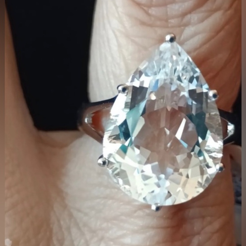 Clear Quartz Crystal Sterling Silver 925 Size 8 Ring NEW!